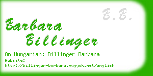 barbara billinger business card